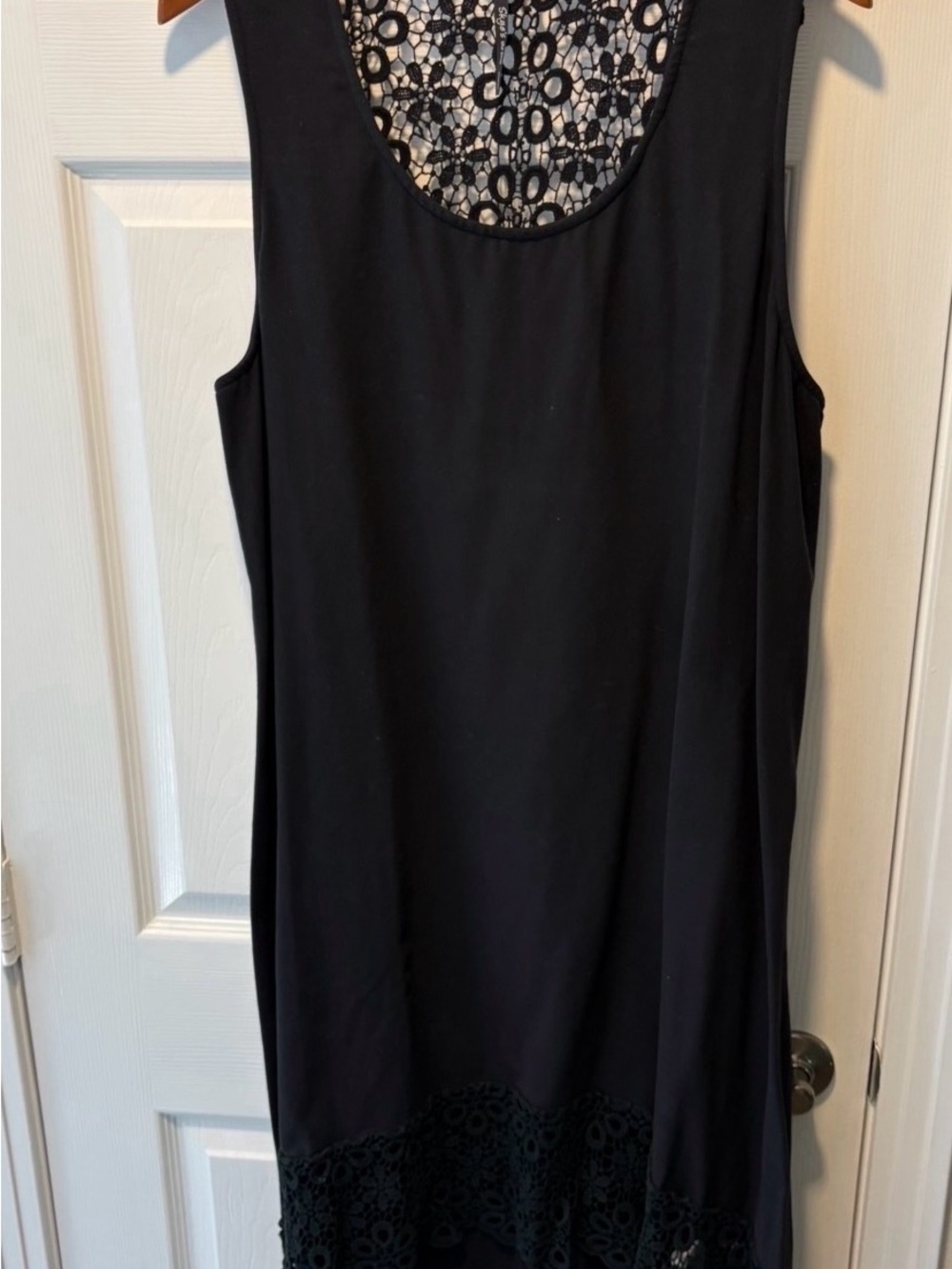 Skye's the Limit Black Sleeveless Midi with Lace Insets